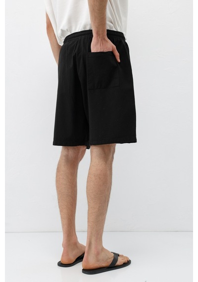 Vamos Oversize Keten Şort Siyah