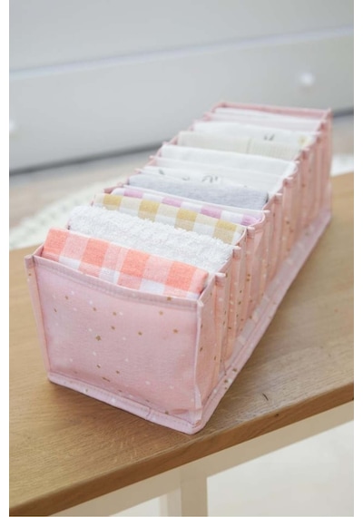 Baby Akordiyon Organizer Çekmece Düzenleyici Medium, Pembe Desenli