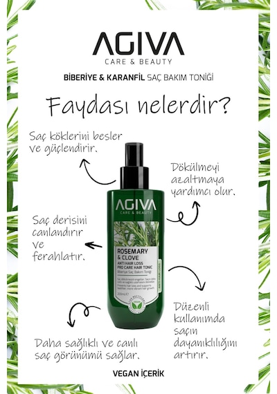 Agiva  Biberiye&Karanfil Saç Bakım Toniği 200 ML