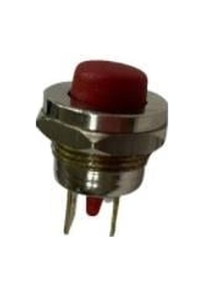 Metal Buton Mini Fişli 16 Mm Kırmızı