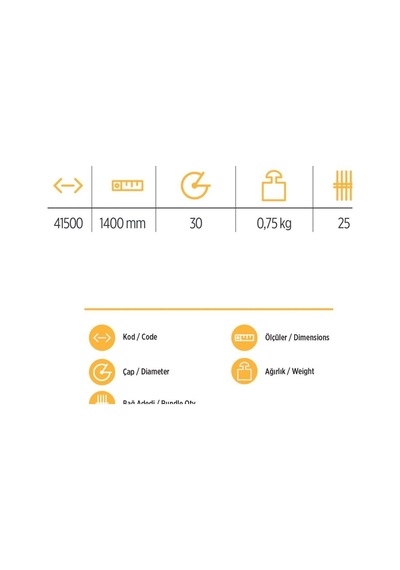Yks 41500 Tırmık Sapı 140 Cm Belirtilmemiş