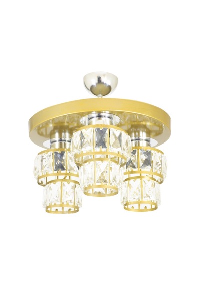 3lü Lüks Kristal Taşlı Modern Model Yuvarlak Tepsi Eskitme Avize