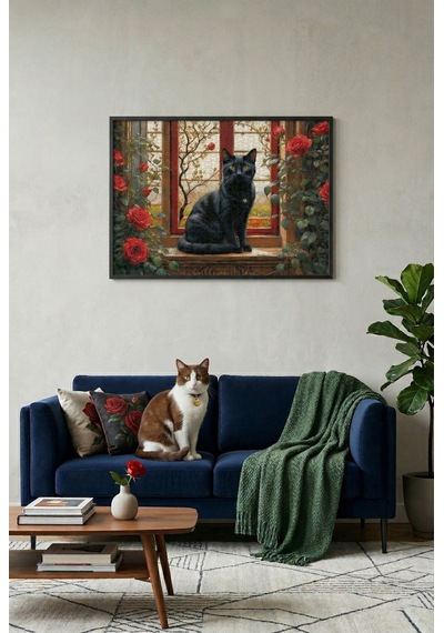 Nova Puzzle 1000 Parçalı Pencere Önündeki Siyah Kedi Puzzle - 41202