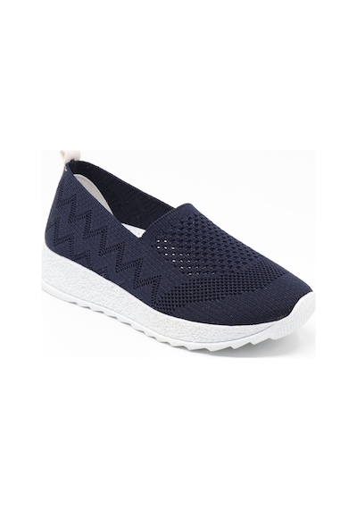 Nesilshoes Nesil Shoes Aky 055 Lacivert Triko Yazlık Kadın Ayakkabı