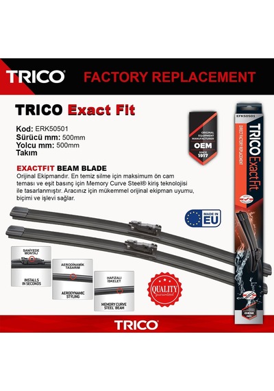 Trico Exactfıt Takım Silecek Seti 500/500mm Erk50501