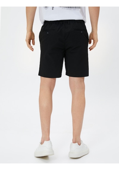 Koton Chino Şort Beli Bağlamalı Cepli Pamuklu Siyah 3sam40123hw 3SAM40123HW999 Siyah