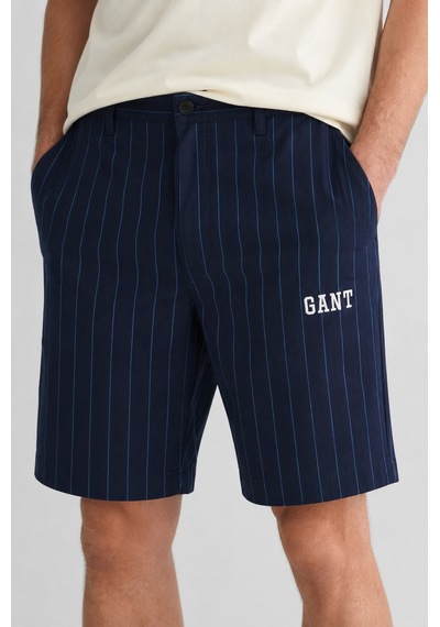 Gant Men's Regular Fit Striped Bermuda Navy Shorts Erkek Kanvas Bermuda Şort Lacivert