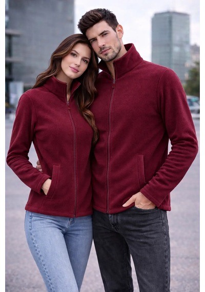 Bbbutikbasic Unisex Traşlı Polar Ceket M5414 Bordo