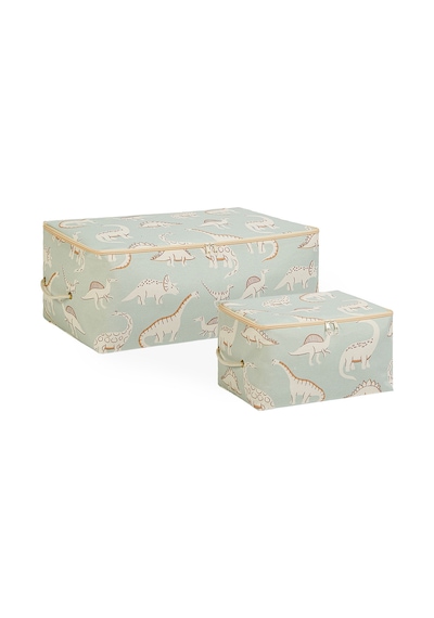 Ocean Home Textile 2'li Çocuk Odası Dinozor Hurç Set 1 Adet 30 x 22 x 18 / 1 Adet 52 x 28 x 21 cm