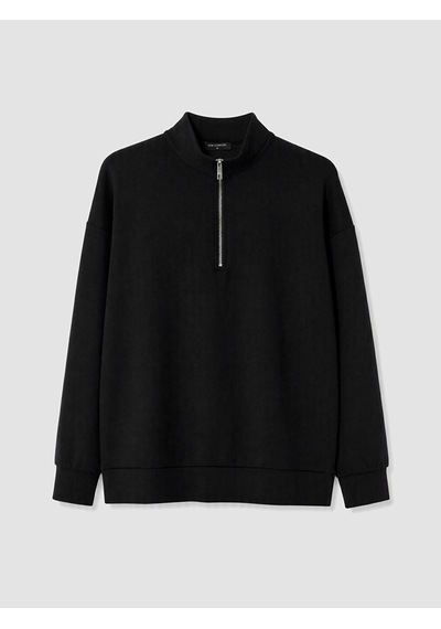 Lcw Comfort Siyah Dik Yaka Soft Touch Kadın Sweatshirt