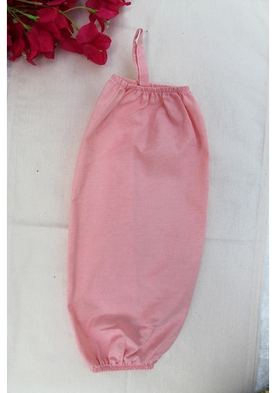 Emtory Home Pembe Çift Lastikli Keten Poşetlik Mutfak Düzenleyici