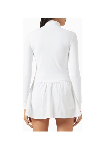 Vuori Studio Half-zip Crop Top, Stretch Knit Spor Ve Şık Üst Beyaz