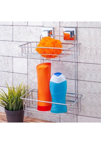 Banyo Rafı 2 Katlı Paslanmaz Krom Easyfix Gümüş