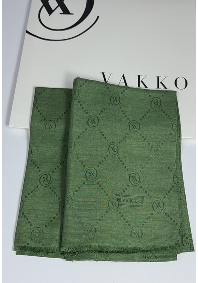 Pamuk İpek Şal - 68 X 200 - 6356 Haki Yeşil