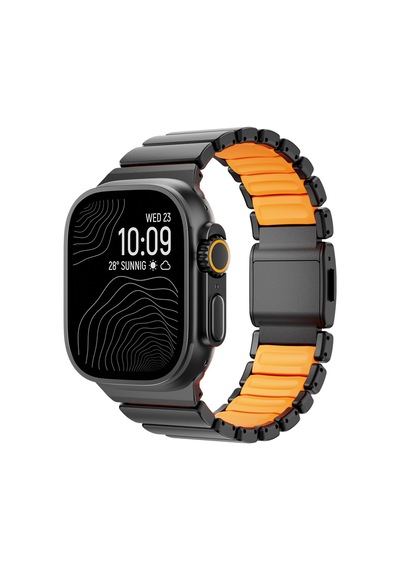 Watch Ultra 49mm Ardx Krd-149 Titanyum Silikon Kordon - Siyah-yeşil