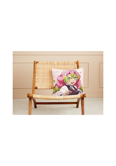 Demon Slayer Mitsuri Kanroji Desenli Kare Yastık Kılıfı Çok Renkli