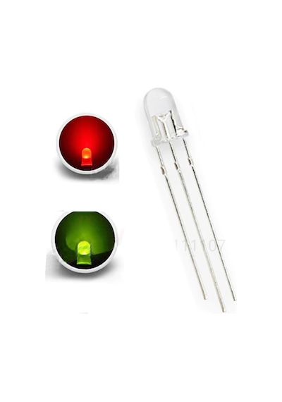 5 Adetled 5mm Kırmızı Yeşil Ortak Katot 2 Renk Led 5mm