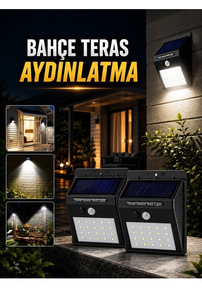 Mey İthalat Solar Lamba Giriş, Bahçe Yol Avlu Hareket Sensörlü Led Çok Renkli