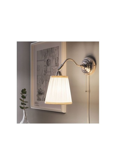 Ikea Årstıd Duvar Lambası, Beyaz-nikel Kaplama, 38 Cm