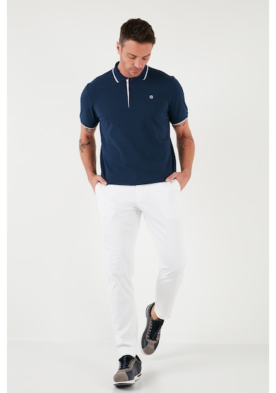Buratti Pamuklu Slim Fit Şerit Detaylı Düğmeli Polo Yaka 3'Lü Paket Erkek T Shirt 5902118S3 Siyah-Beyaz-Indigo