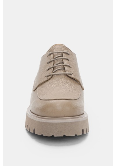 Calder Hakiki Deri Bağcıklı Kadın Loafer- Vizon