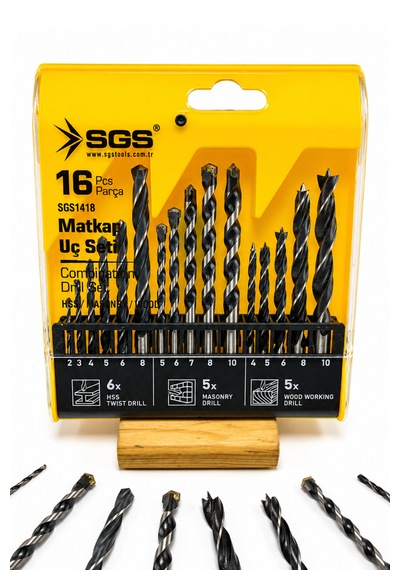 Matkap Ucu Seti 16 Parça Ahşap/metal/beton