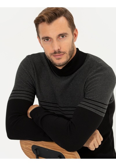 Pierre Cardin Erkek Siyah Triko Kazak 50258671-vr046 Siyah