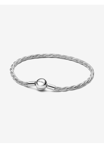 Dora&dora Yuvarlak Logo Klipsli Kıvrımlı Yılan Zinciri 925 Ayar Gümüş 16 Cm Gümüş