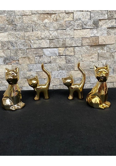 4'lü Kedi Köpek Hediyelik Dekoratif Obje