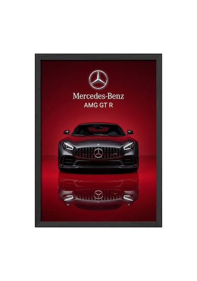 Mercedes-benz Amg Gt R Ahşap Çerçeveli Poster, Dekoratif Araba Duvar Tablosu