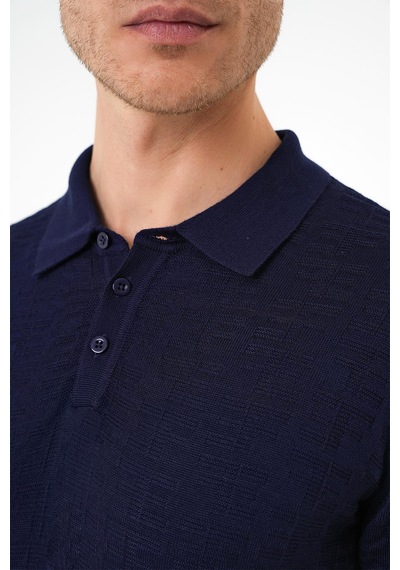 Efor Comfort Fit Polo Yaka Pamuklu Kısa Kol Casual Lacivert Triko Tişört Tr 880 Lacivert