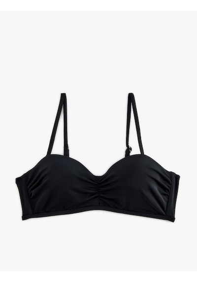 Koton Balenli Çıkarılabilir Askılı Straplez Bikini Üstü Siyah 4sak10012mm Siyah