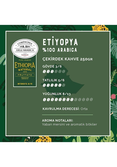 Caffe Corsini Etiyopya %100 Arabica Çekirdek Kahve 250 G