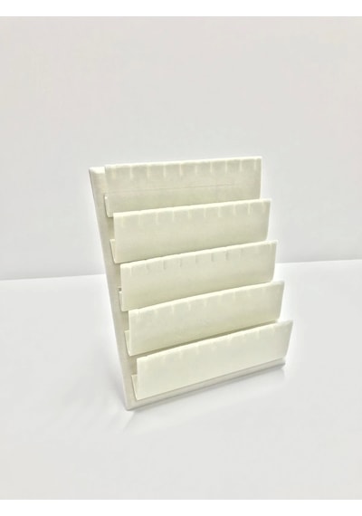 Yerli Üretim Süet Kumaş 20/16 Cm Krem Renk Ayaklı Küpe Standı Çok Renkli