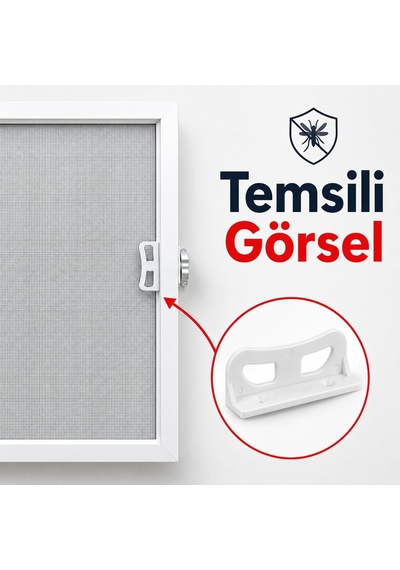 2 Adet Pimapen Pvc Pencere Kapı Sineklik Kolu Plastik L Tipi Tutucu Tutamağı Genel
