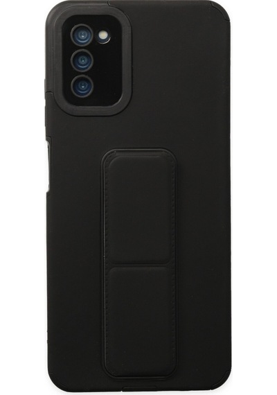 Samsung Galaxy Uyumlu A03s Kılıf Mega Standlı Silikon - Siyah Bzsxx00 1