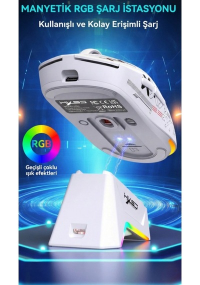 T90 Kablosuz 3 Modlu Mouse -650 Mah Batarya - 4800 Fps Özel Baskılı Tasarım - Rgb Diğer