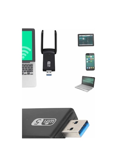 Mbps Wifi Alıcı Kablosuz Wifi Adaptörü Çift Band Çift Antenli
