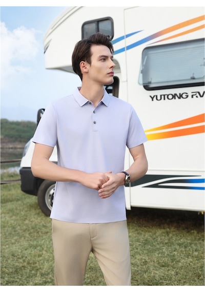 New Performance Premium Polo T-shirt 67.1% Nylon 22.0% Pamuk 10.9% Spandex Mor