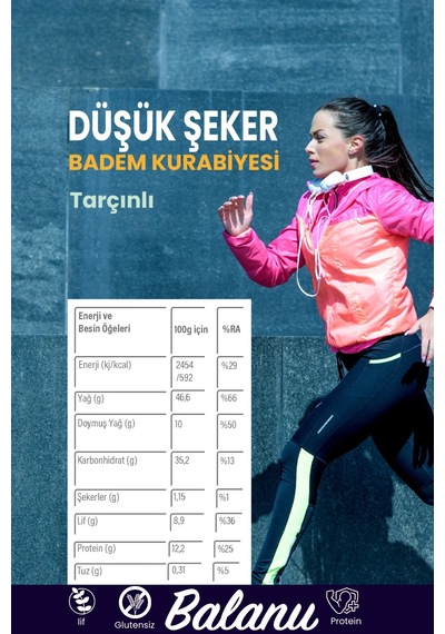 Balanu Düşük Şekerli Tarçınlı Badem Kurabiyesi 200gr X3 Adet