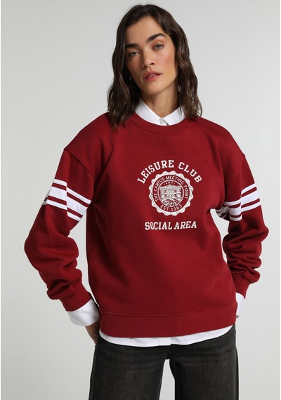 Colin's Colins Regular Fit Yuvarlak Yaka Baskılı Kadın Kirmizi Sweatshirt Cl1080907 Q1.v2 Red Kırmızı