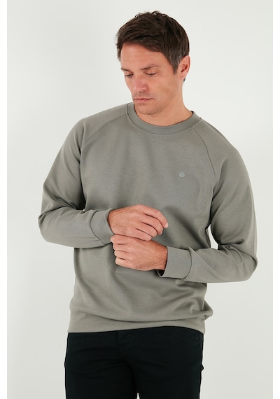 Buratti Streç Pamuklu Relaxed Fit Bisiklet Yaka Erkek Sweat 5901210 Açık Haki