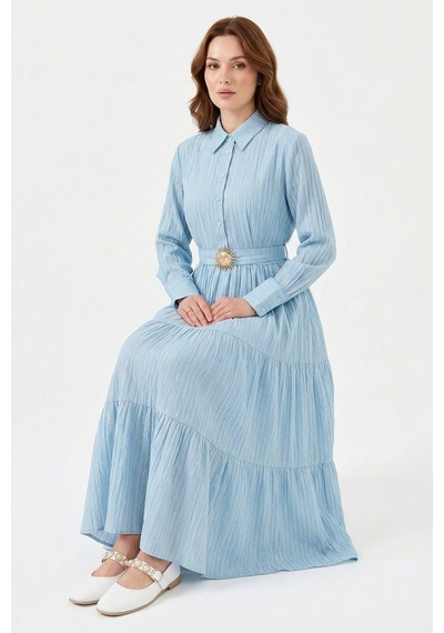Missemramiss Summer Line Elbise 5248 Açık Mavi