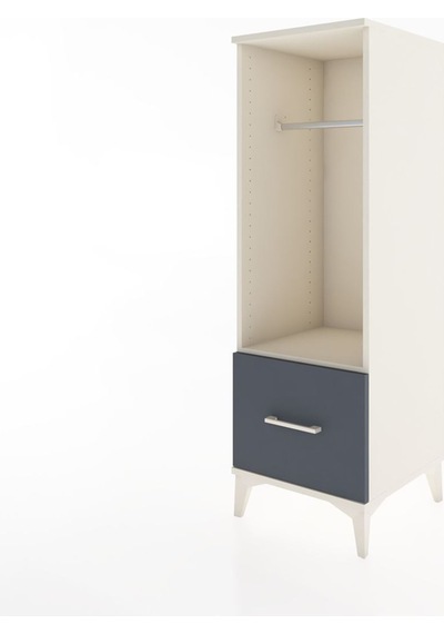 Hyperion Dolap Tek Raflı Tek Çekmeceli Tek Askılı 44x44x134 Aytaşı-antrasit Aytası