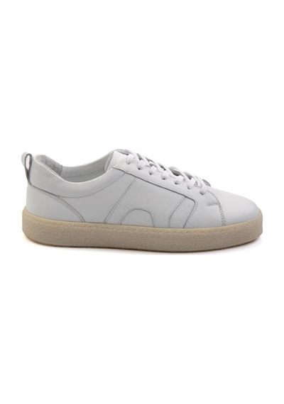 Beyaz Hakiki Deri Erkek Sneaker E01442500643 Beyaz