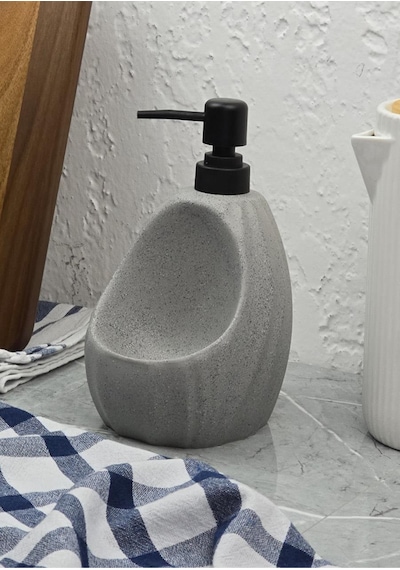 Taş Desenli Sıvı Sabunluk - Sünger Hazneli Mutfak Sabunluğu - 700 Ml - Dalga Desen -