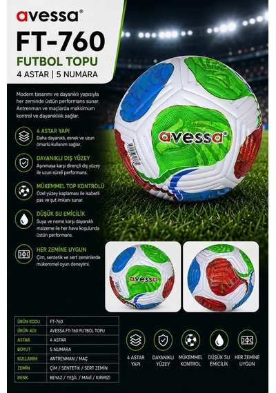Grey Cat Özel Seri Aktivite Egzersiz Krampon Esigi Ft-760 Futbol Topu 4 Astar Yeşil