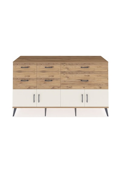 Kronos Konsol Tek Raflı 6 Çekmeceli 4 Kapaklı 176x59x99 Çam-aytaş Çam-aytaşı/çam