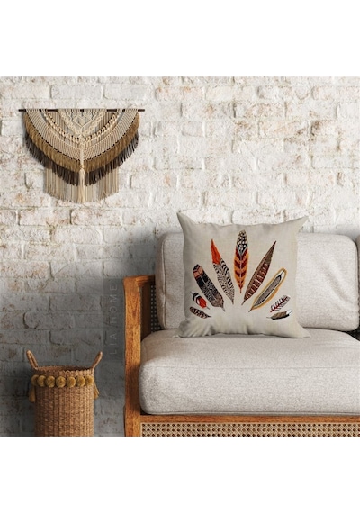 Tüy Desenli Dekoratif Minder Kılıfı 60 X 60 Cm (473332898)