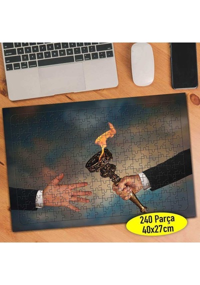 Başarıya Giden Yol Yanan Meşale 240 Parça Puzzle Yapboz-4121313